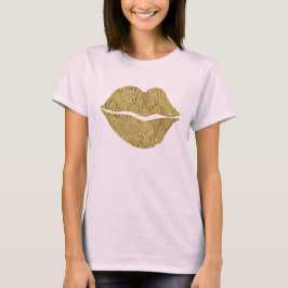 T-shirt Lábios XOXO Dourados