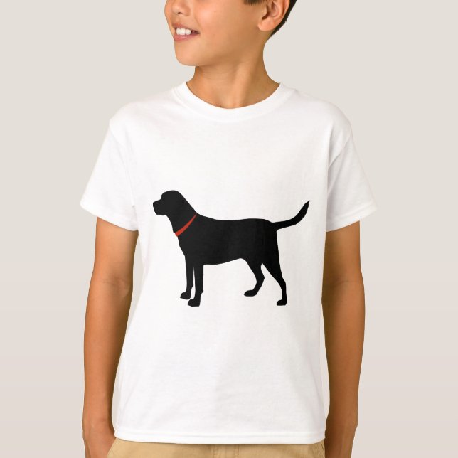 T-shirt laboratório preto, labrador retriever (Frente)