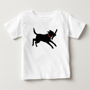 T-shirt Laboratório preto Running bonito do cão   de