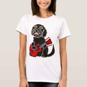 T-shirt Labradoodle engraçado que joga a guitarra