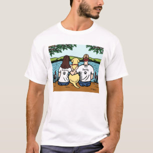 T-shirt Labrador e mamã e pai amarelos