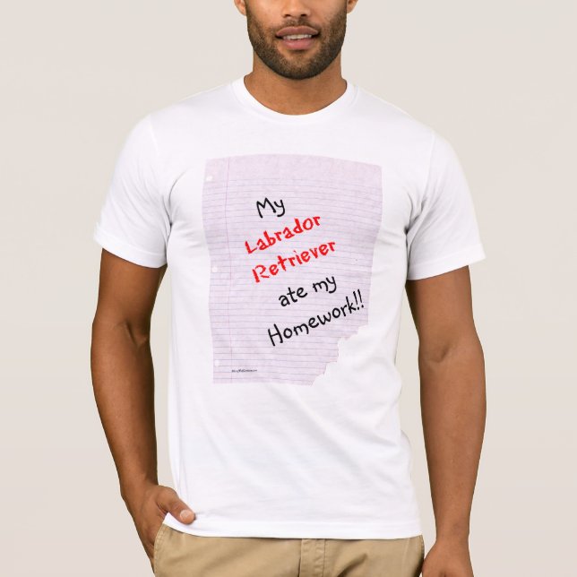 T-shirt Labrador Retriever Comeu Minha Casa (Frente)