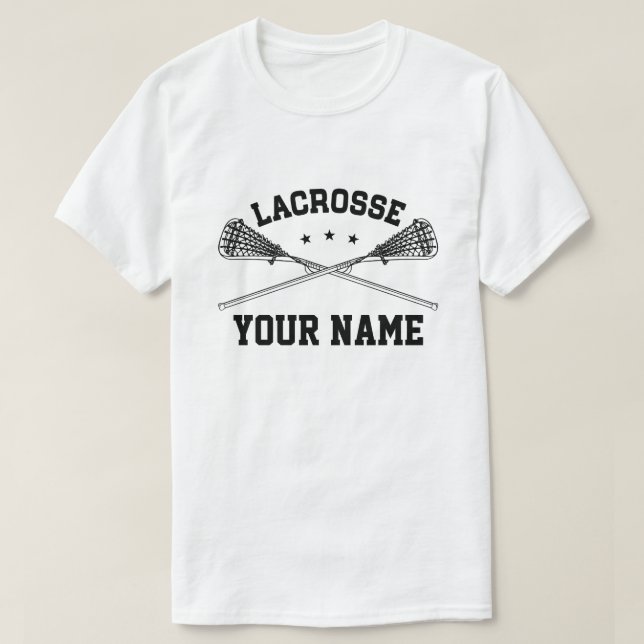 T-shirt Lacrosse conhecido feito sob encomenda (Frente do Design)