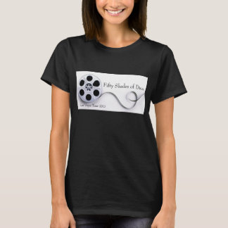 T-shirt Ladies Black Jersey V-neck