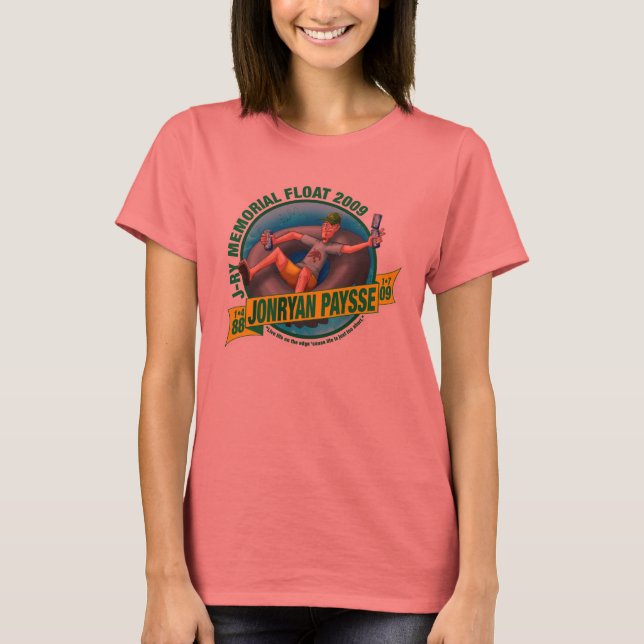 T-shirt Ladies Ringer T (preto e branco) (Frente)