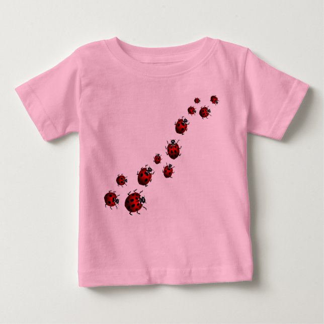 T-shirt Ladybug Baby Shirts Ladybug Bebê personalização (Frente)