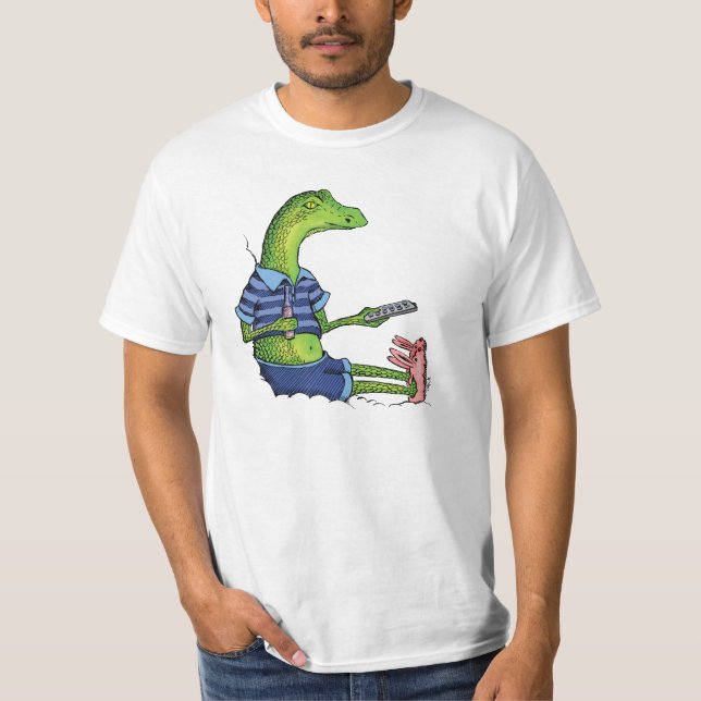 T-shirt Lagarto com deslizadores do coelho (Frente)