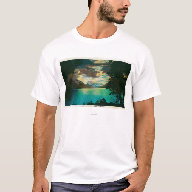 T-shirt Lago Kenai, Alaska com recolhimento da tempestade (Frente)