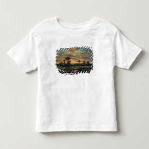 T-shirt Lagoa na borda de uma madeira