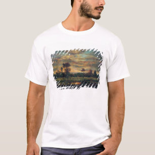 T-shirt Lagoa na borda de uma madeira