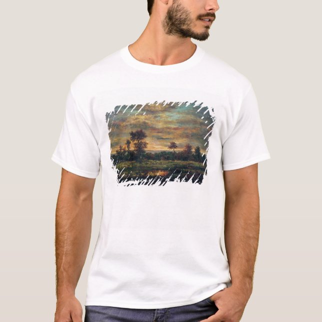 T-shirt Lagoa na borda de uma madeira (Frente)