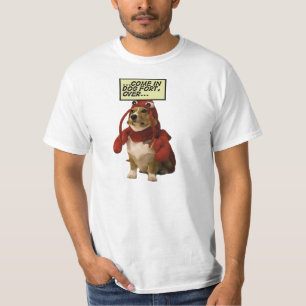 T-shirt Lagosta vermelha do forte do cão