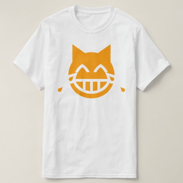 T-shirt Lágrimas de Joy Emoji Cat (Frente do Design)