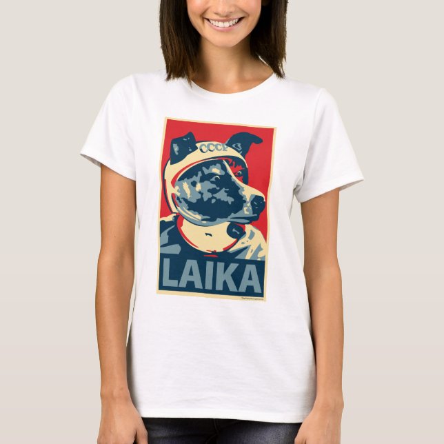 T-shirt Laika o cão do espaço - Laika: Parte superior das (Frente)