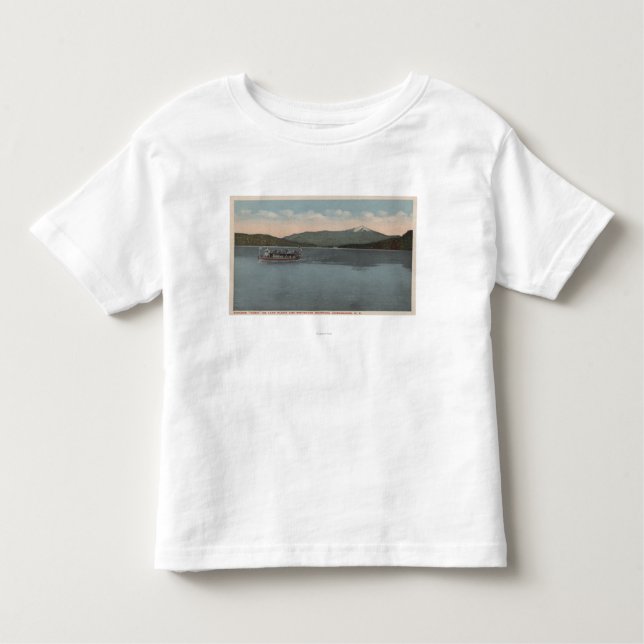 T-shirt Lake Placid, NY - vista do navio a vapor Doris (Frente)
