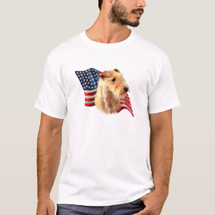 T-shirt Lakeland Terrier American Flag; Patriotic Lakeland