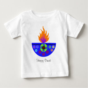 T-shirt Lâmpada colorida Diya de Diwali
