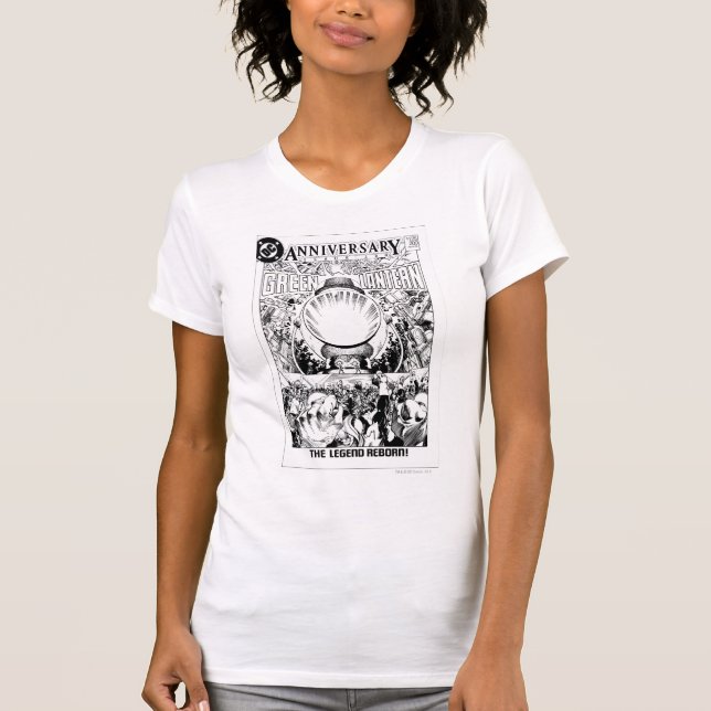 T-shirt Lantera Verde - A Lenda Renascida, Negra e Branca (Frente)