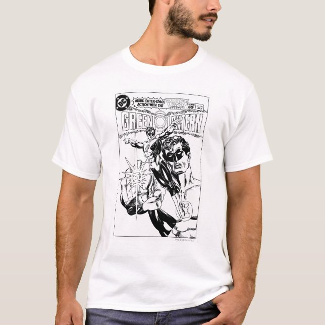 T-shirt Lanterna Verde - Cobrir Cômica de Ação, Preto e Br (Frente)