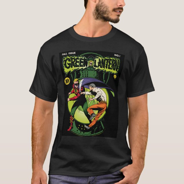 T-shirt Lanterna Verde com capa em combate (Frente)