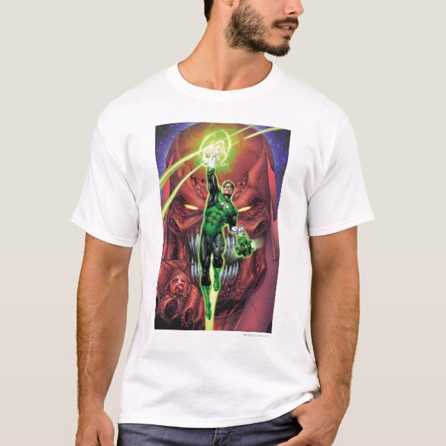 T-shirt Lanterna Verde com fluxo de luz - Cor (Frente)