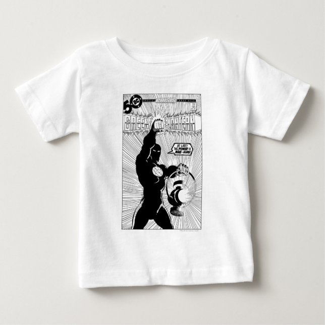 T-shirt Lanterna Verde - Lanterna Brilhante, Preto e Branc (Frente)