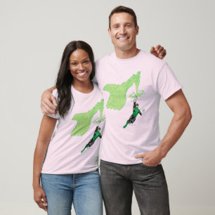 T-shirt Lanterna verde - rendida inteiramente, com máquin