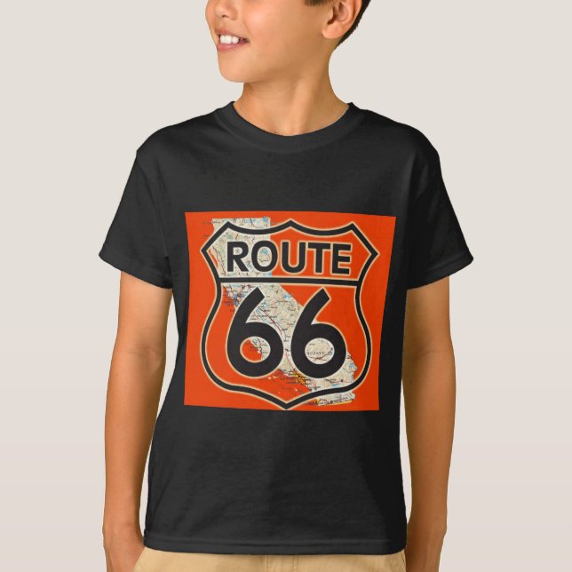 T-shirt Laranja Califórnia da rota 66 (Frente)