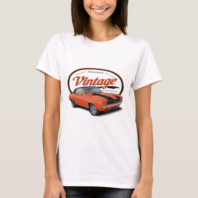 T-shirt Laranja Camaro do vintage (Frente)