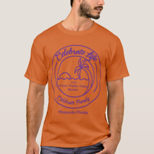 T-Shirt Laranja com Círculo Roxo