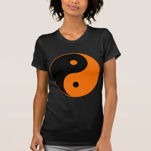 T-shirt Laranja de Taijitu do chinês do sinal do taoísmo