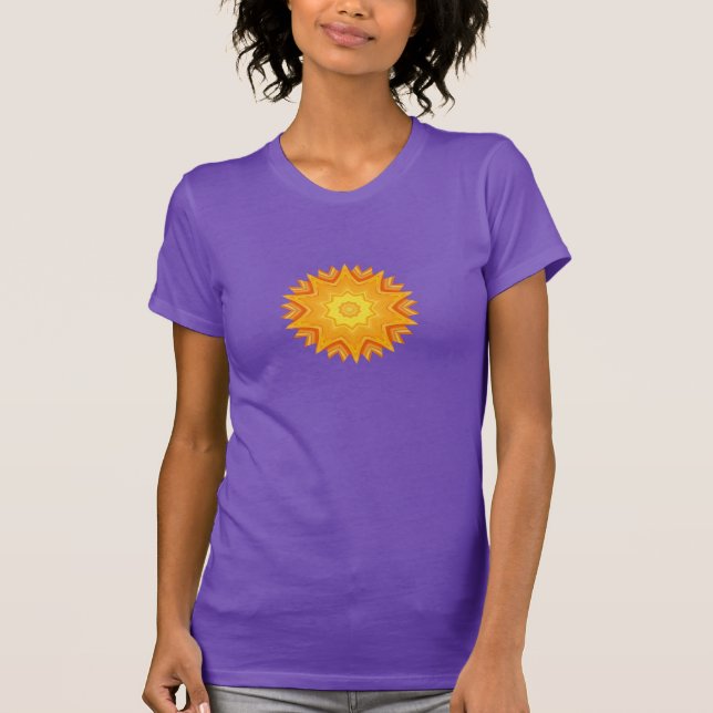 T-shirt Laranja e amarelo Sun abstrato (Frente)