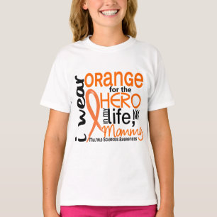 T-shirt Laranja para a esclerose múltipla do MS das mamães