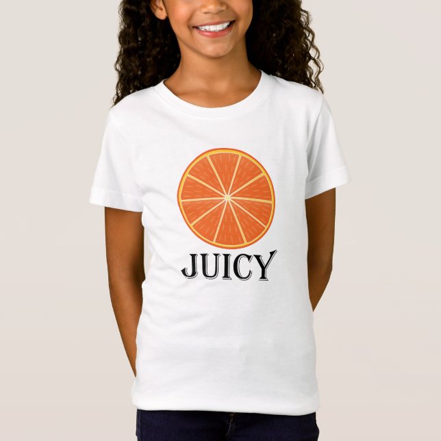 T-shirt Laranja Suculenta - Bella Menina+Canvas Jersey T-S (Frente)
