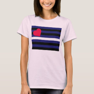 T-shirt Látex de couro e de orgulho de BDSM bandeira