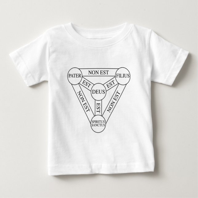 T-shirt Latino do diagrama da trindade (Frente)