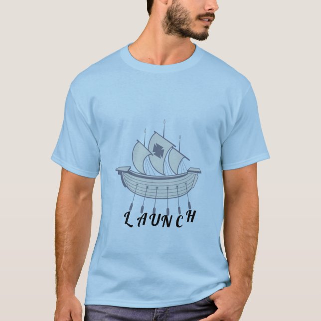 T-Shirt "Launch" - Design de barco (Frente)