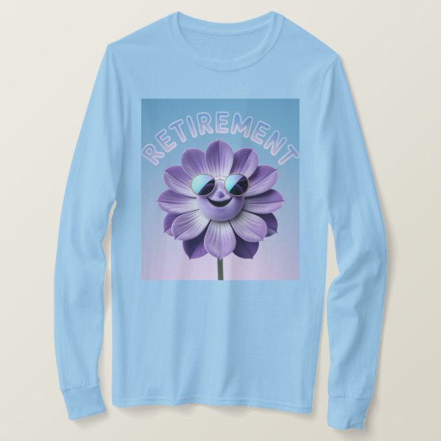 T-Shirt Lavanda Azul de Aposentação (Frente do Design)