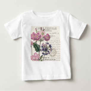 T-shirt lavanda francesa do vintage moderno floral