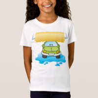 Lavar Carro Desenho Animado Verde Feliz Carrinho