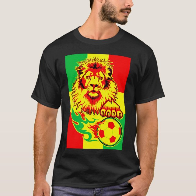 T-shirt Leão africano do futebol (Frente)