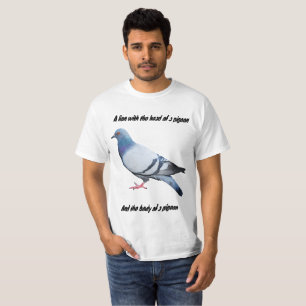T-shirt Leão com a cabeça de um pombo