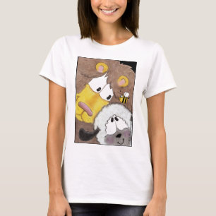 T-shirt Leão e lâmpada para cima