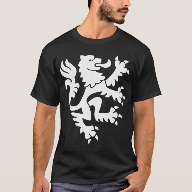 T-shirt Leão Heráldico 01 - Branco (Frente)