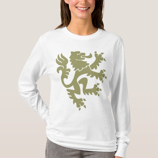 T-shirt Leão Heráldico 01 - Khaki (Frente)