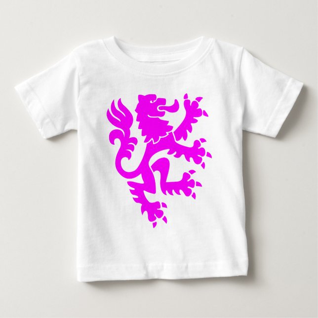 T-shirt Leão Heráldico 01 - Magenta (Frente)