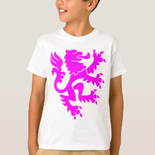 T-shirt Leão heráldico 01 - magenta