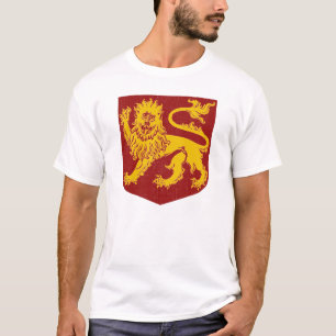 T-shirt Leão ouro no Red Shield Heraldry