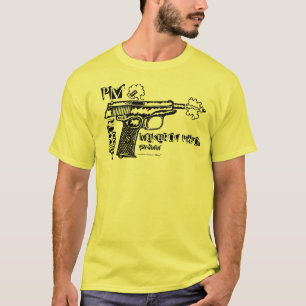 T-shirt legal da arte gráfica da pistola de