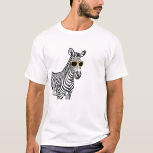 T-shirt Legal desenho de zebra engraçada com óculos de t
